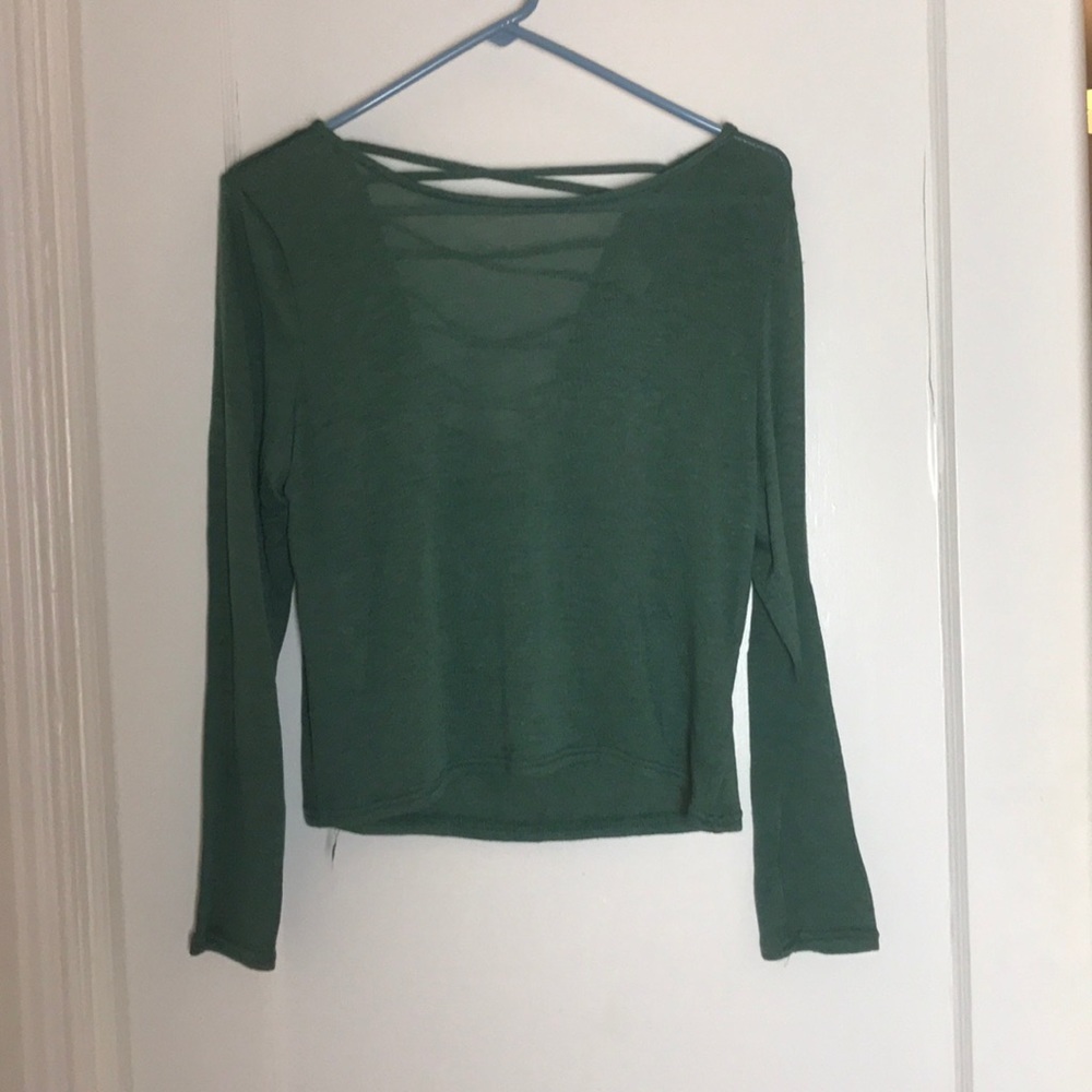 Green cross detail sweater